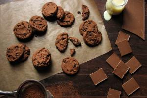 Chocolate cookies with cocoa